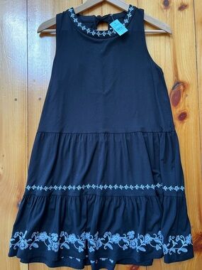 NEW Loft Black White Sleeveless Tiered Dress. SZ MP